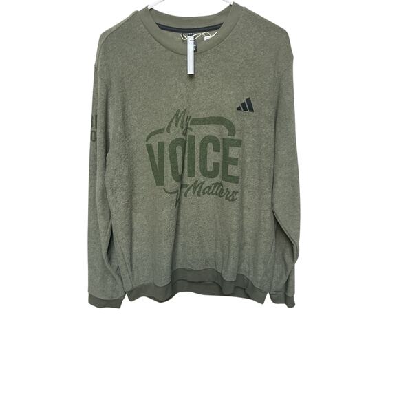 adidas Other - Adidas A586 Crewneck Sweatshirt Large Olive Strata Golf Pullover
